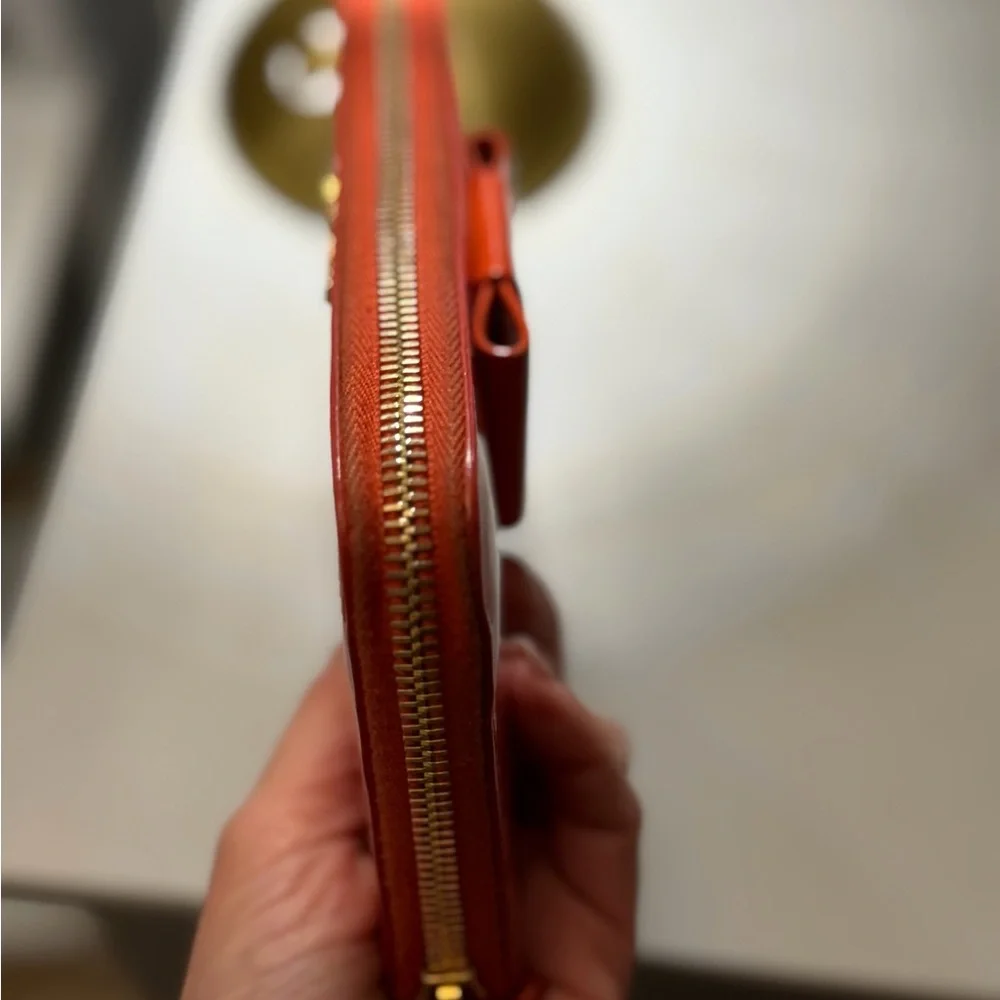 Miu Miu Bright Orange Leather Clutch